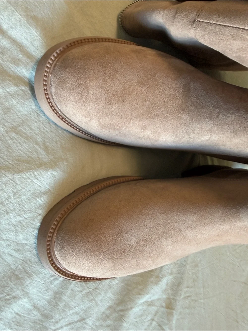 JustFab Brown Over-the-Knee Faux-Suede Boots with Plush Lining